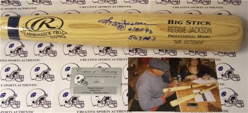 Reggie Jackson Autographed/Hand Signed Baseball Bat