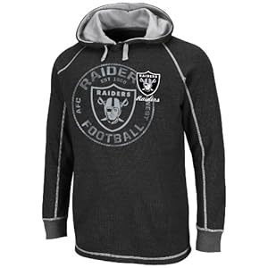 NFL Oakland Raiders Men's Team Spotlight II Long Sleeve Pull Over, Black/Steel, Medium
