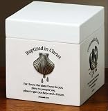 Pack of 4 White Wood Sacraments Keepsake Boxes Baptism Giftware