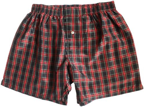 Royal SilkRed Black Tartan Silk Boxers for Men 100% Silk – Sizes 30” – 42” (Medium, 33”-34”)