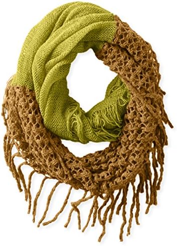 La Fiorentina Women's Two-Tone Infinity Scarf with Fringe