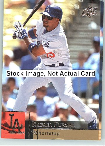 2009 Upper Deck Baseball Card # 199 Rafael Furcal ( Dodgers ) MLB Trading Card in a Protrective Screw Down Display Case