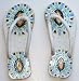Handmade, Handpainted "Dew Good" Flip Flop, Large, White