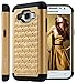 Galaxy Core Prime Case, Style4U Studded Rhinestone Crystal Bling Hybrid Armor Case Cover for Samsung Galaxy Core Prime G360 with 1 Style4U Stylus [Gold/Black]