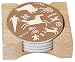 CounterArt Petroglyph Design Round Absorbent Coasters in Wooden Holder, Set of 4