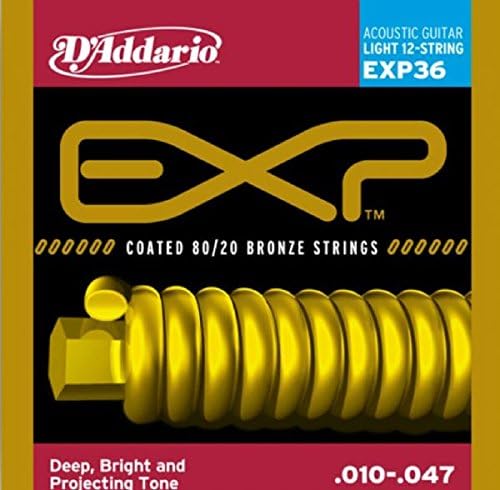 D'Addario EXP36 12 strings set acoustic guitars strings Coated 80/20 Bronze' 10-47