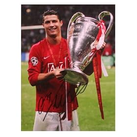Buy Cristiano Ronaldo Signed Manchester United Photo - Champions League Winner 2007-08