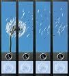 File Art - Etiquettes � design pour 4 classeurs A4 dos large - Motif Blowball