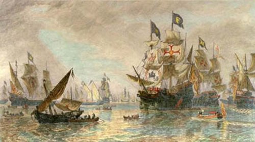 Cover image : Armada Leaving Ferroll Etching Brierley, Sir Oswald W Law, David Military Naval Battle Engraving Intaglio