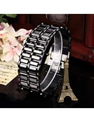 Youyoupifa Black Stainless Steel Digital Bracelet Wristband LED Watch£¨Men£©