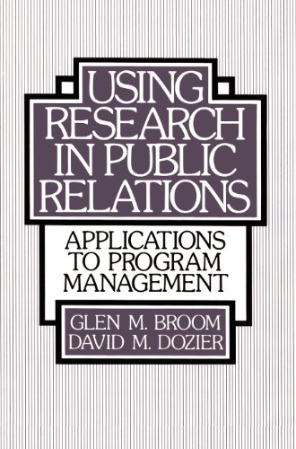 Using Research in Public Relations: Applications to Program Management