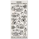 Konturensticker Obst und Bärchen weiß