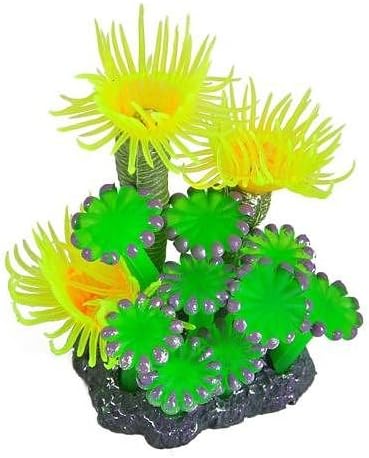 Yellow Green Purple Resin Coral Aquarium Fish Tank Landscape Decoration Glow Simulation Animal Plants Ornament no.35