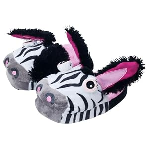 Silly Slippeez Zebra Plush Slippers