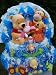 XL Windeltorte Winnie Pooh und Tigger mit Baby im Arm und Betthänger