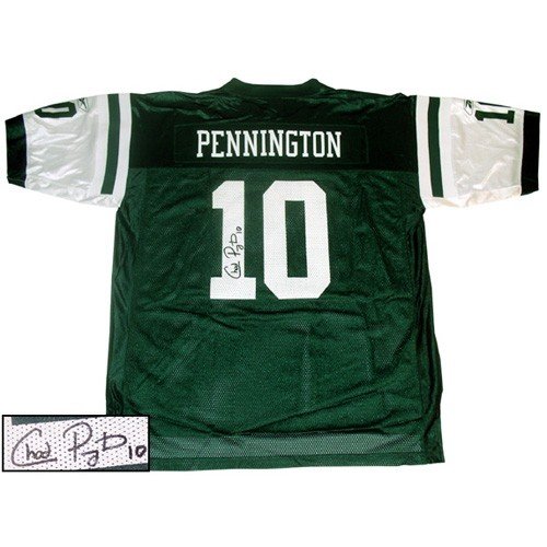 Chad Pennington Autographed/Hand Signed Reebok New York Jets Home Replica Jersey
