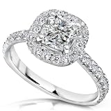 1 2/5 Carat TW Certified Radiant Cut Diamond Engagement Ring in 14k White Gold