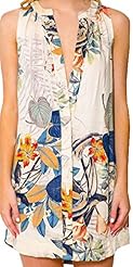 Plus Size V-neck Floral Print Cotton Party Dress/Mini Dress 