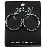 Image of Earring Paua Hoop Silver Plate