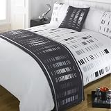 Staten Black Double Duvet Quilt bedding Set Bed in a Bag Cushion Cover Runner