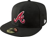 MLB Atlanta Braves Black with Scarlet and White 59FIFTY Fitted Cap (7)