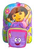 Dora the Explorer and Boots Girls Large Purple School Backpack with Detachable Lunch Kit
