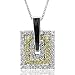 18k Two Tone Gold White and Yellow Diamond Square Pendant Necklace 0.68 carat