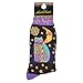 Laurel Burch Socks-Celestial Cat - Black