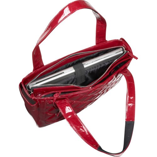 Wib Womens Vanity Scarlet Notebook Tote with Black Lining, Fits Up To 16.1 Compu Wib Womens Vanity Scarlet Notebook Tote with Black Lining, Fits Up To 16.1 Compu