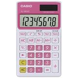 Casio SL300VCPKSIH Solar Wallet Calculator with 8-Digit Display - Pink