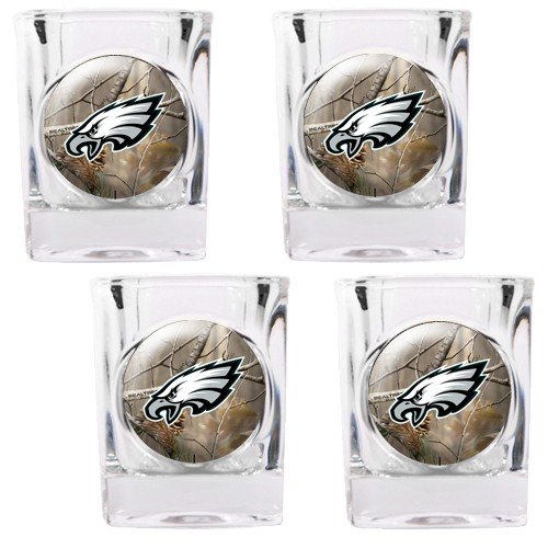 NFL Philadelphia Eagles Open Field Four Piece Square Shot Glass Set