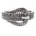 Acosta - Clear & Hematite Crystal - Belt Buckle Bracelet / Hinged Bangle