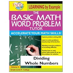 Basic Math Word Problem Tutor: Dividing Whole Numbers