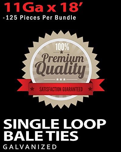 Global Wire: GBT1102B, 11Ga. X 18'. 125 pcs, Single Loop Bale Ties, Galvanized - 5 Bundle Pack