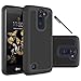 LG K8 Case, LG Escape 3 Case, LG Phoenix 2 Case, OEAGO [Shockproof] [Impact Protection] Hybrid Dual Layer Defender Protective Case Cover for LG K8 / LG Escape 3 / LG Phoenix 2 - Black