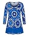 Chicwe® Womens Floral Printed Plus Size Tunic Top with Chiffon Hem