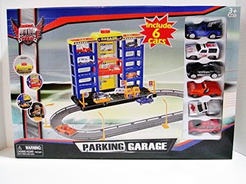 Action Team Parking Garage - Includes 6 Toy Vehicles