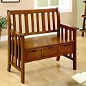 Crest Three Drawer Bench in Oak