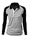 Xpril Women's 2-Tone Striped Coolon Long Sleeve Polo T-Shirt