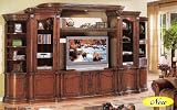 New roman empire cherry finish wood Big screen / plasma entertainment center with optional TV stand