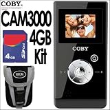 Coby CAM3000 1.3MP 4 X Digital Zoom 1.44in TFT LCD Digital Camcorder/Camera (Black) + 4GB Accessory Kit