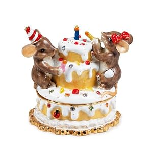 Charming Tales Mice and Birthday cake Figurine 2.25"