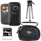 Coby SNAPP Mini Digital Camcorder, 8GB SDHC Card, Case and Mini Tripod