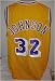 Magic Johnson Autographed/Hand Signed Los Angeles Lakers Yellow Basketball Jersey