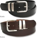 Mens Leather Belt - Black - Brown - Jeans - Smart - New