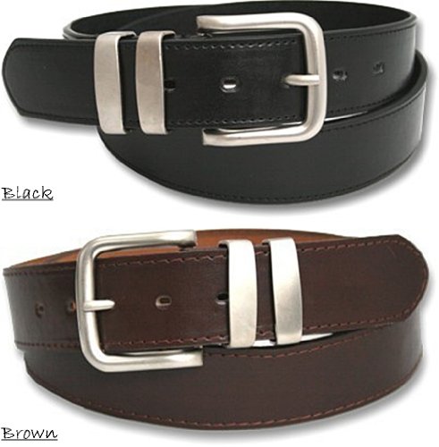 Mens Leather Belt - Black - Brown - Jeans - Smart - New