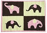 Carter's Pink Elephant Rug, Pink/Choc, 30 X 40"