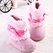 Baby Infant Bowknot Boots Soft Crib Shoes Toddler Warm Fleece Prewalker, Pink, 0-6M