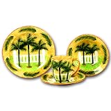 PALM TREE 16 pc Dinner Set PALMS Dishes Dinnerware NEW