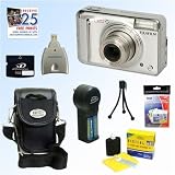 Fuji Finepix A700 7.3MP Digital Camera with 2GB Deluxe Accessory Kit. Includes 2 Gigabyte XD Memory Card, High Speed USB Card Reader, 4 AA Batteries With Charger, Padded Carrying Case with Pockets & Strap, Package of LCD Screen Protectors, Flexible Mini Tripod, Cleaning and Care Kit, and a BONUS of 25 Free Quality Prints.